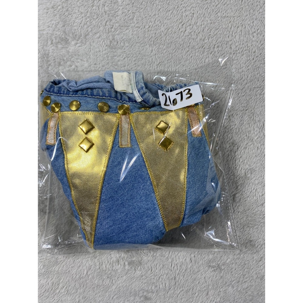 Vintage Womens Tunic Top M Blue Chambray Studded 100% Cotton Aztec Fairy V Neck - Picture 10 of 10